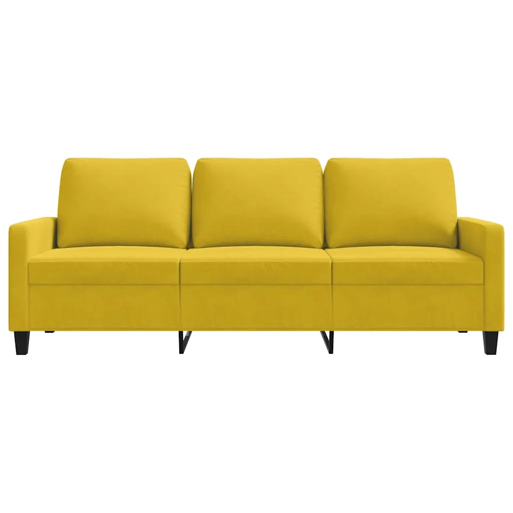Divano a 3 Posti Giallo 180 cm in Velluto 359215