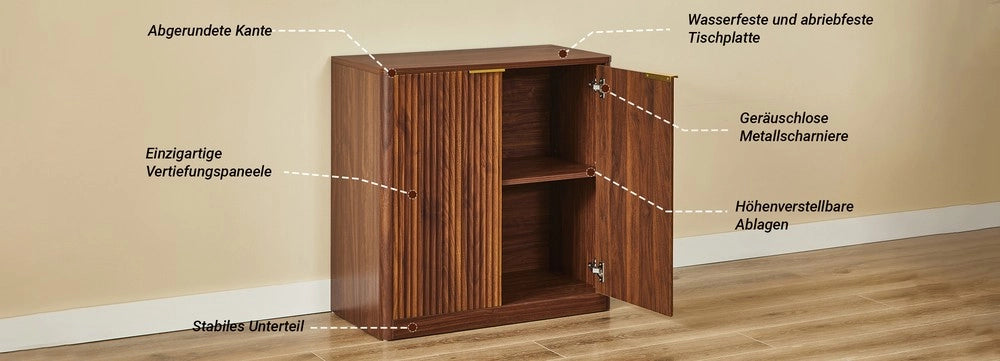 Credenza Buffet ¨C MINIMAL ¨C Marrone, Ripiani Regolabili, 80x40x80 cm