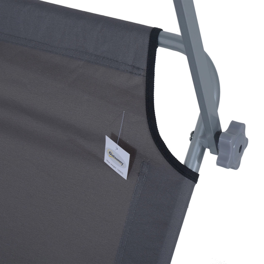 Lettino pieghevole da giardino con schienale regolabile ¨C zephmum ¨C Grigio 120kg