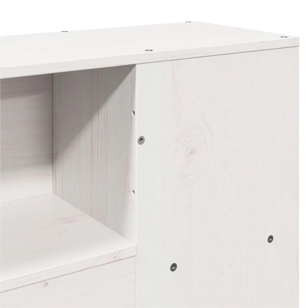 Letto Libreria senza Materasso Bianco 140x190 cm Legno di Pino