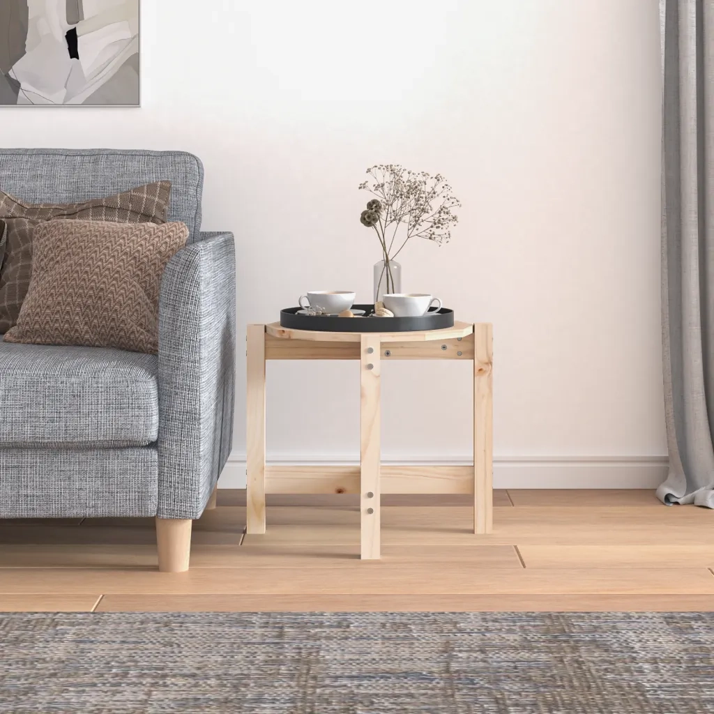 Tavolino da Salotto Ø 52,5x45 cm in Legno Massello di Pino 822307