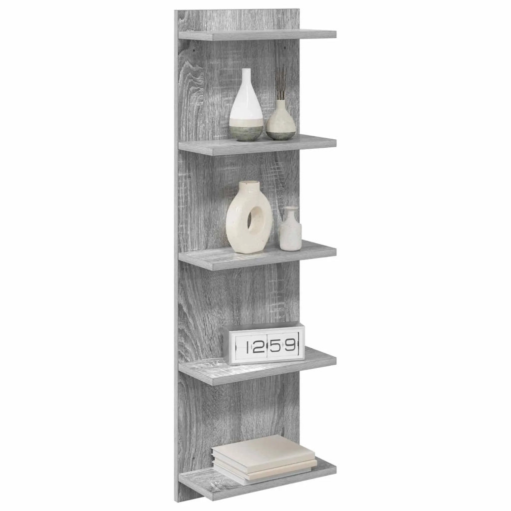 Scaffale da parete 2 pz Sonoma grigio 30 x 15 x 100 cm 8012407