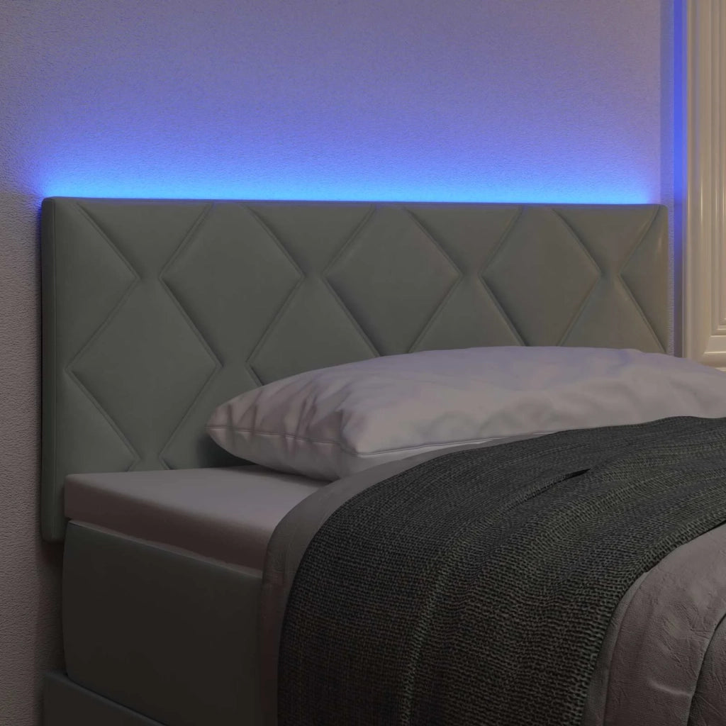 Testiera LED Grigio chiaro 90 cm Velluto 3338194