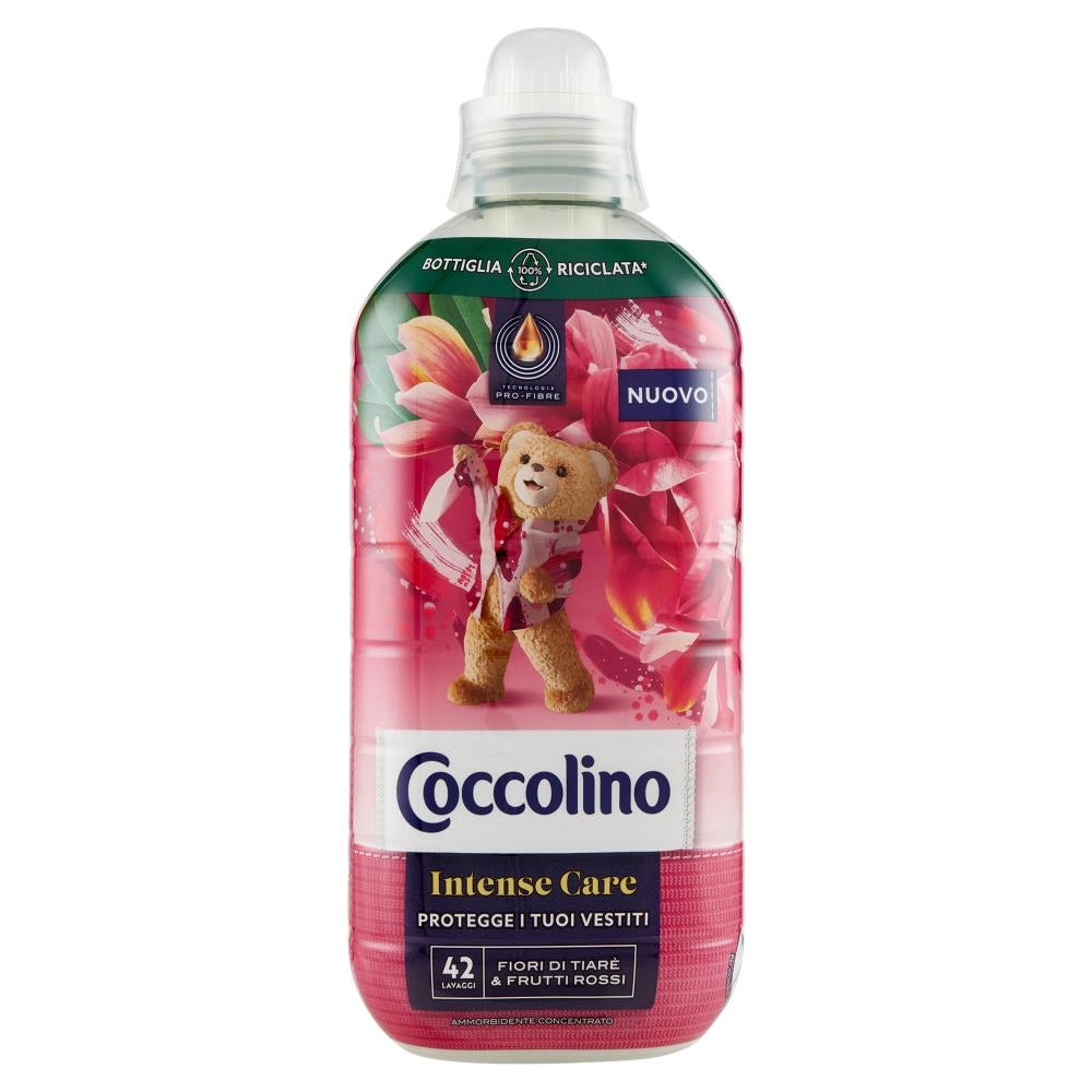 SET 8 COCCOLINO AMMORBIDENTE CONCENTRATO INTENSE CARE FIORI DI TIARÈ & FRUTTI ROSSI 42 LAVAGGI 980 ML