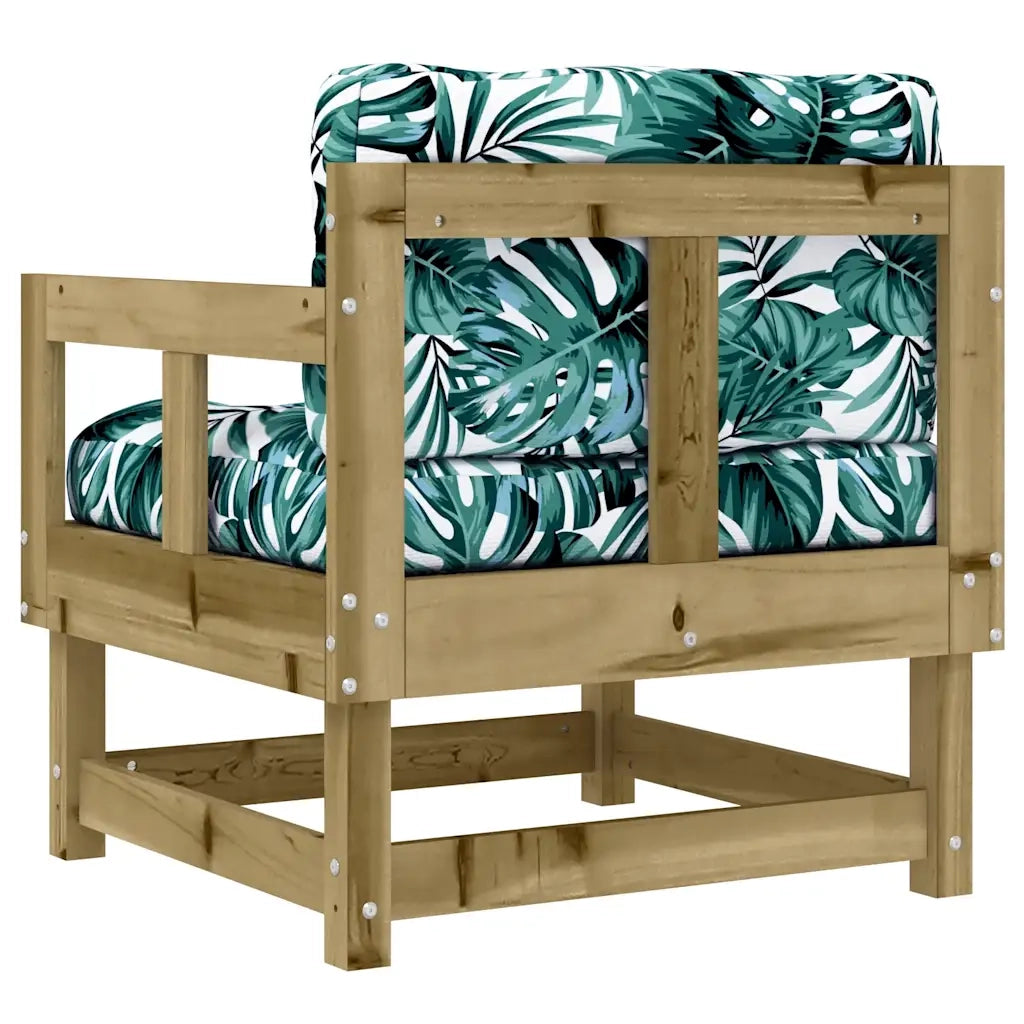 Sedia da patio-Sedie da Giardino con Cuscini 2 pz in Legno Impregnato di Pino 157453