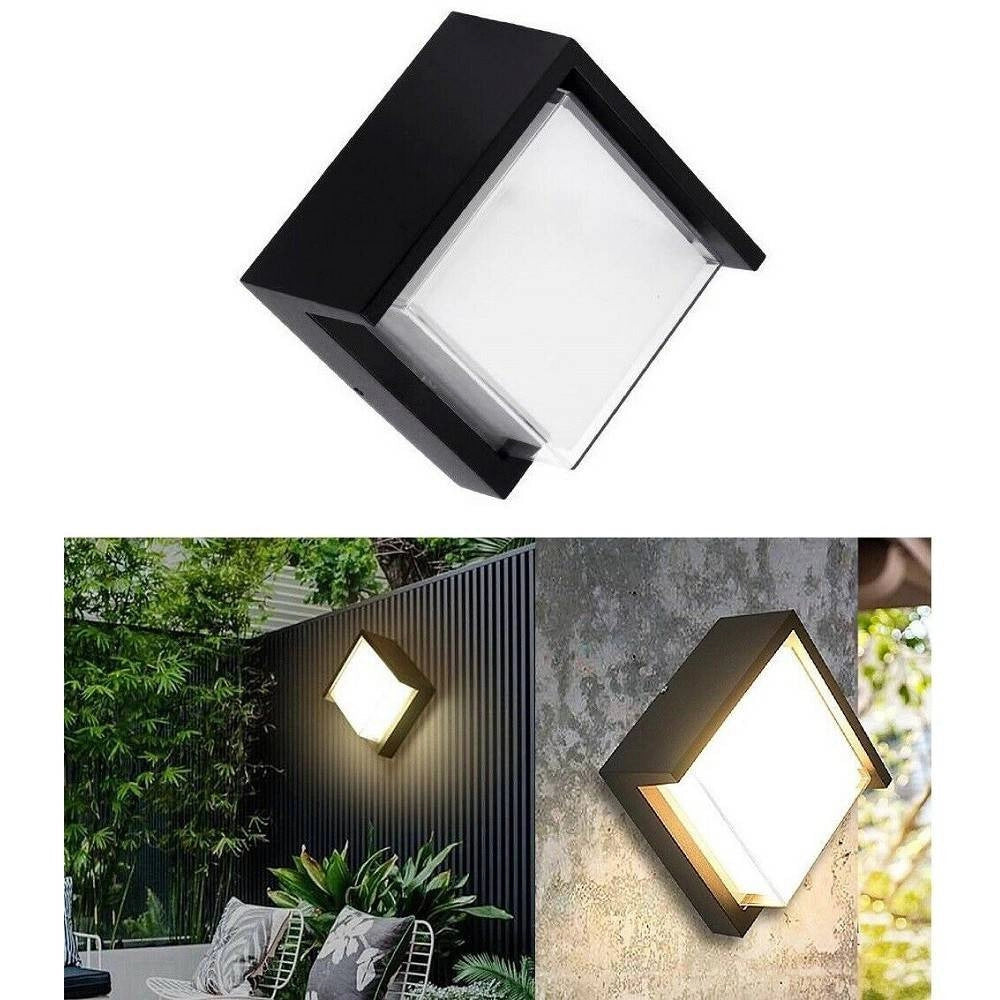 Trade Shop - Applique Da Esterno E Interno Lampada Moderna Per Parete Quadra Ip65 Faretto 12w -
