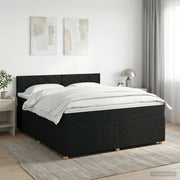 Letto box spring con materasso Nero 140 x 190 cm Tessuto 3451470