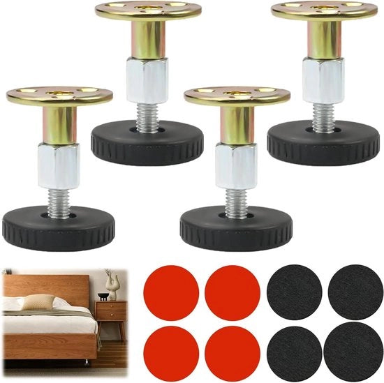 Piedini regolabili per mobili 27-64mm 4 pezzi Piedini regolabili con cuscinetto antivibrazione Nessun foro da fare per tavoli, armadi, divani