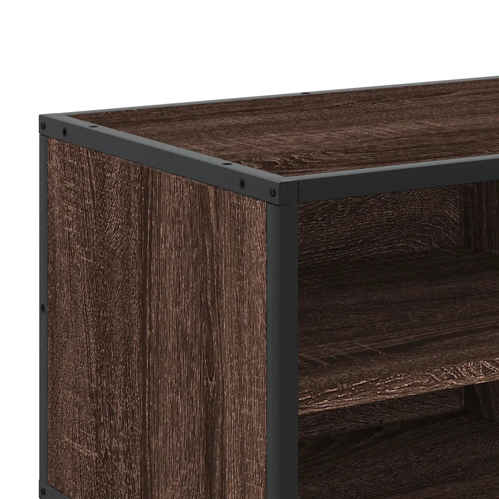 Mobile TV Rovere Marrone 80x34,5x40cm Legno Multistrato Metallo
