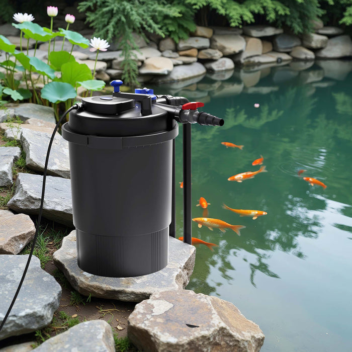 Set per laghetti Filtro CPF-30000 60000l 55W UVC Pompa NEO12000 Tubo