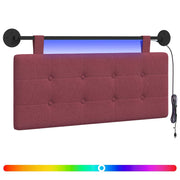 Testiera | Testata sospesa Con luce LED Rosso Vino Tessuto