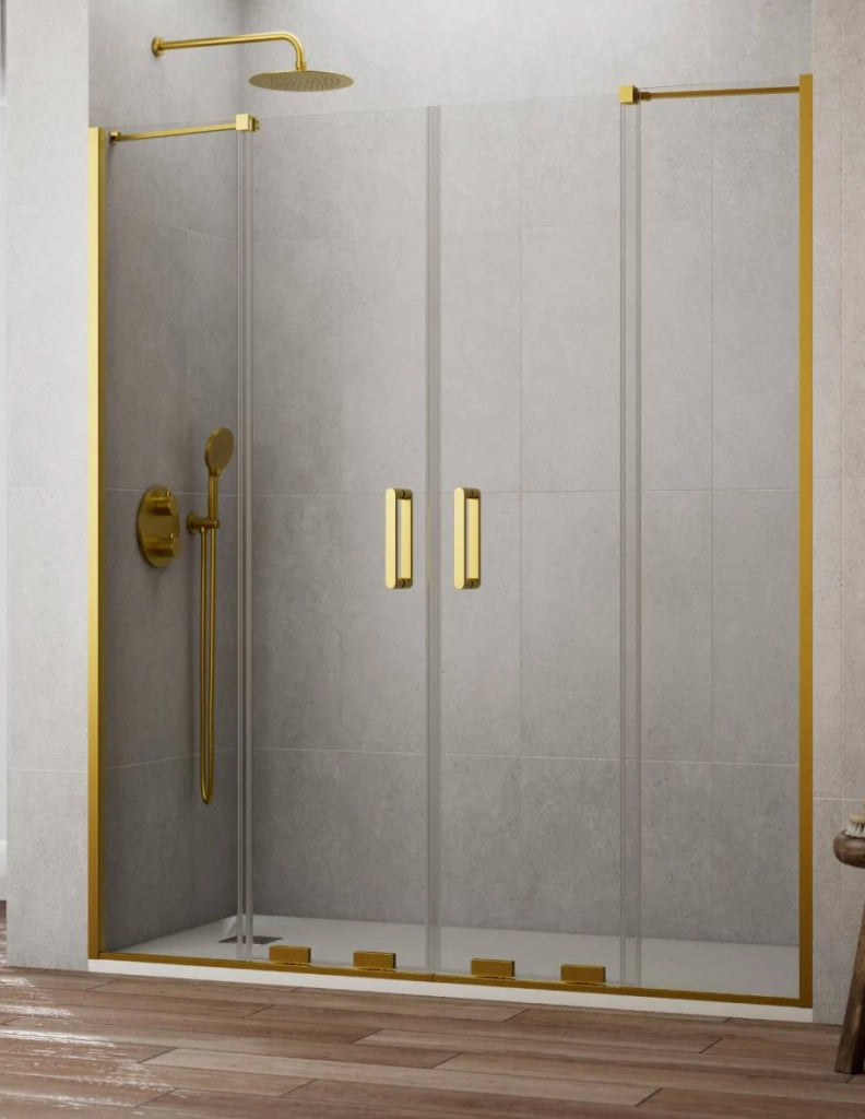 Porta doccia scorrevole 2+2 CIRENE (KENNA) 140 cm Profilo Oro