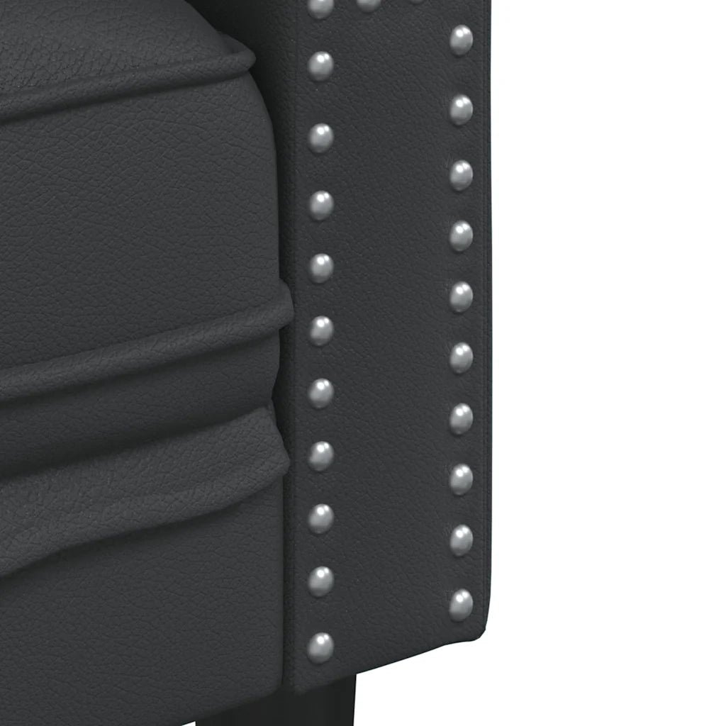 Divano | Divano da soggiorno | Sofa Chesterfield a 3 Posti Nero in Similpelle