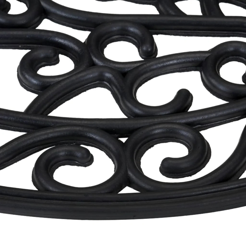 Zerbino semicircolare 45 x 75 cm antiscivolo resistente per interni/esterni in gomma nera 02_0046195