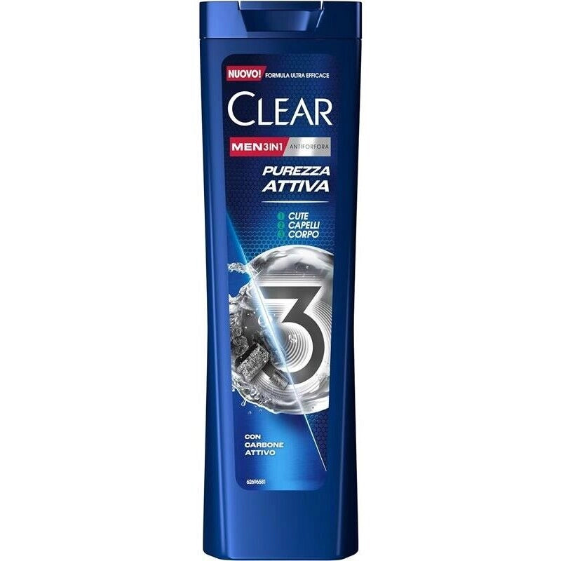 CLEAR SHAMPOO ANTIFORFORA CON CARBONE ATTIVO E ACIDO IALURONICO 225ML 3IN1 PUREZZA ATTIVA OKY