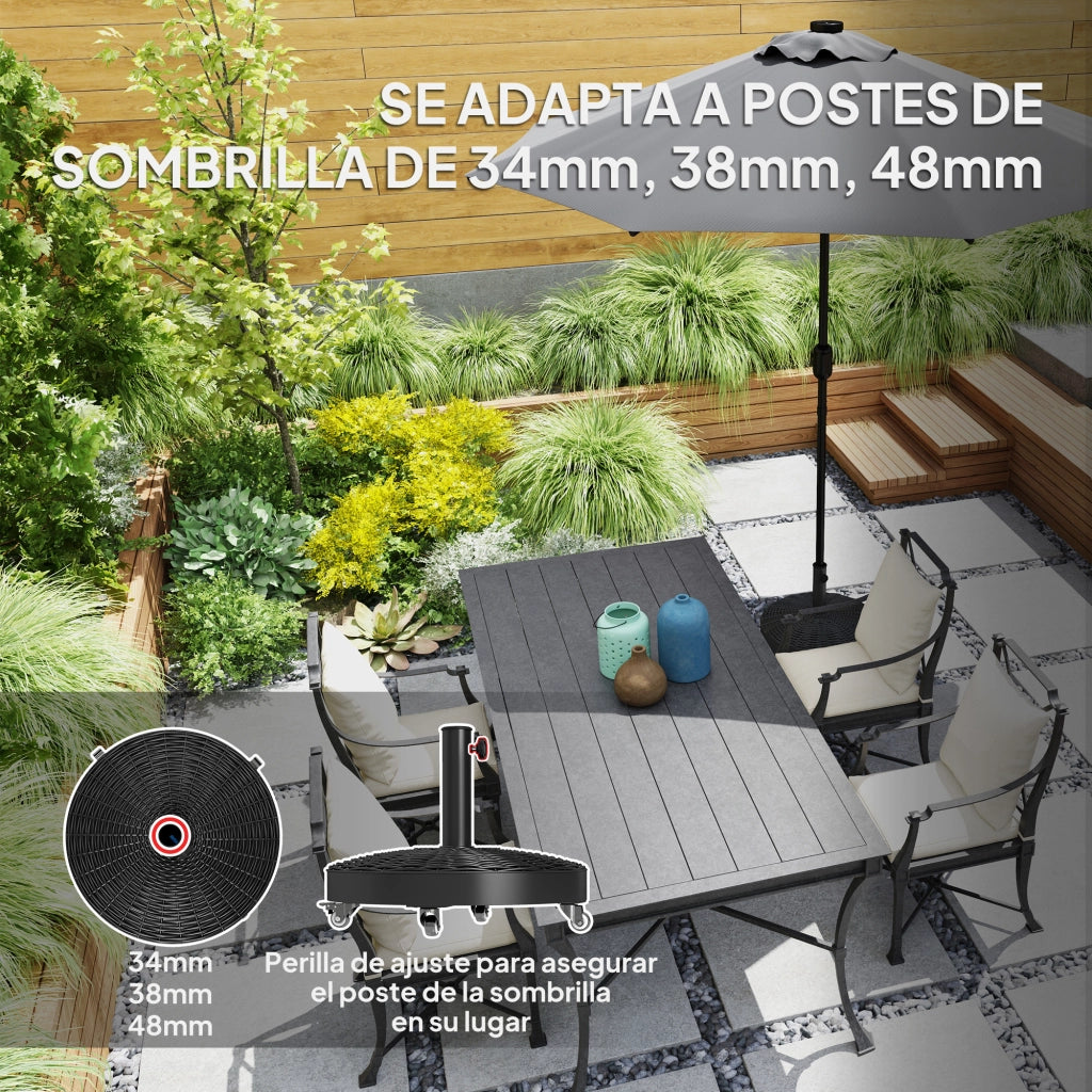 Base per Ombrellone con Ruote ¨C zephmum ¨C Nero ?52x42 cm
