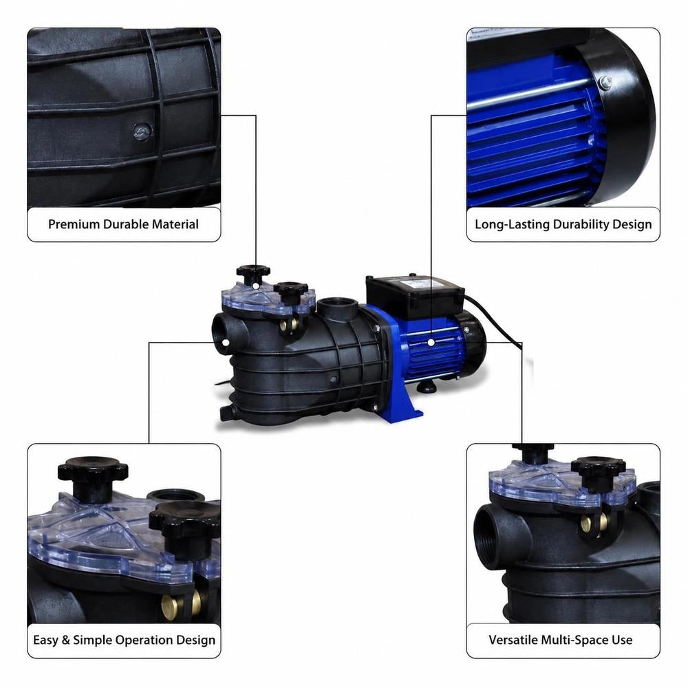 Swimming Pool Pump, Circulation Pump, Pool Pump, Electronic Pump, Blue, 500W