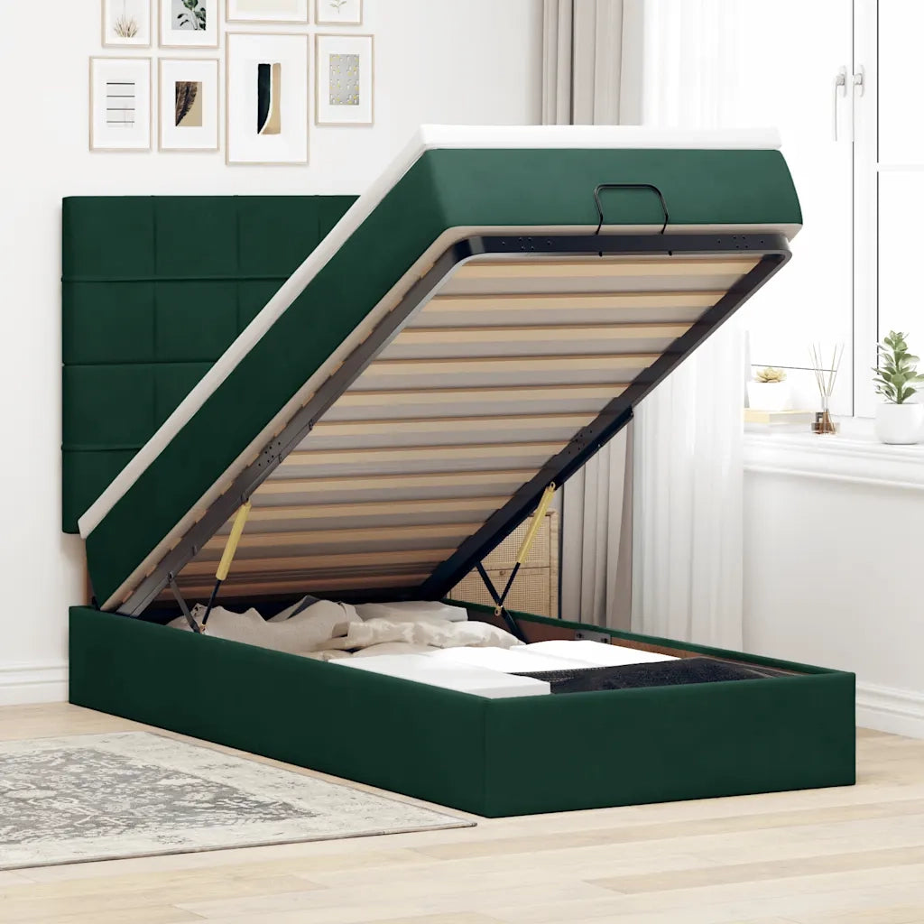 Struttura Letto Pouf con Materassi 80x200 cm Velluto