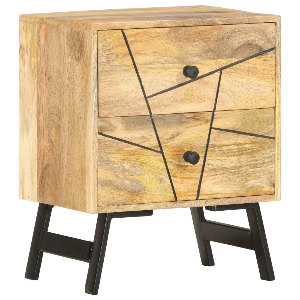 Comodino 40x30x50 cm in Legno Massello di Mango cod mxl 56617