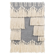 Decorazione da parete in cotone grigio e beige intrecciata a mano con frange Decorazione da parete in stile bohémien Soggiorno Camera da letto