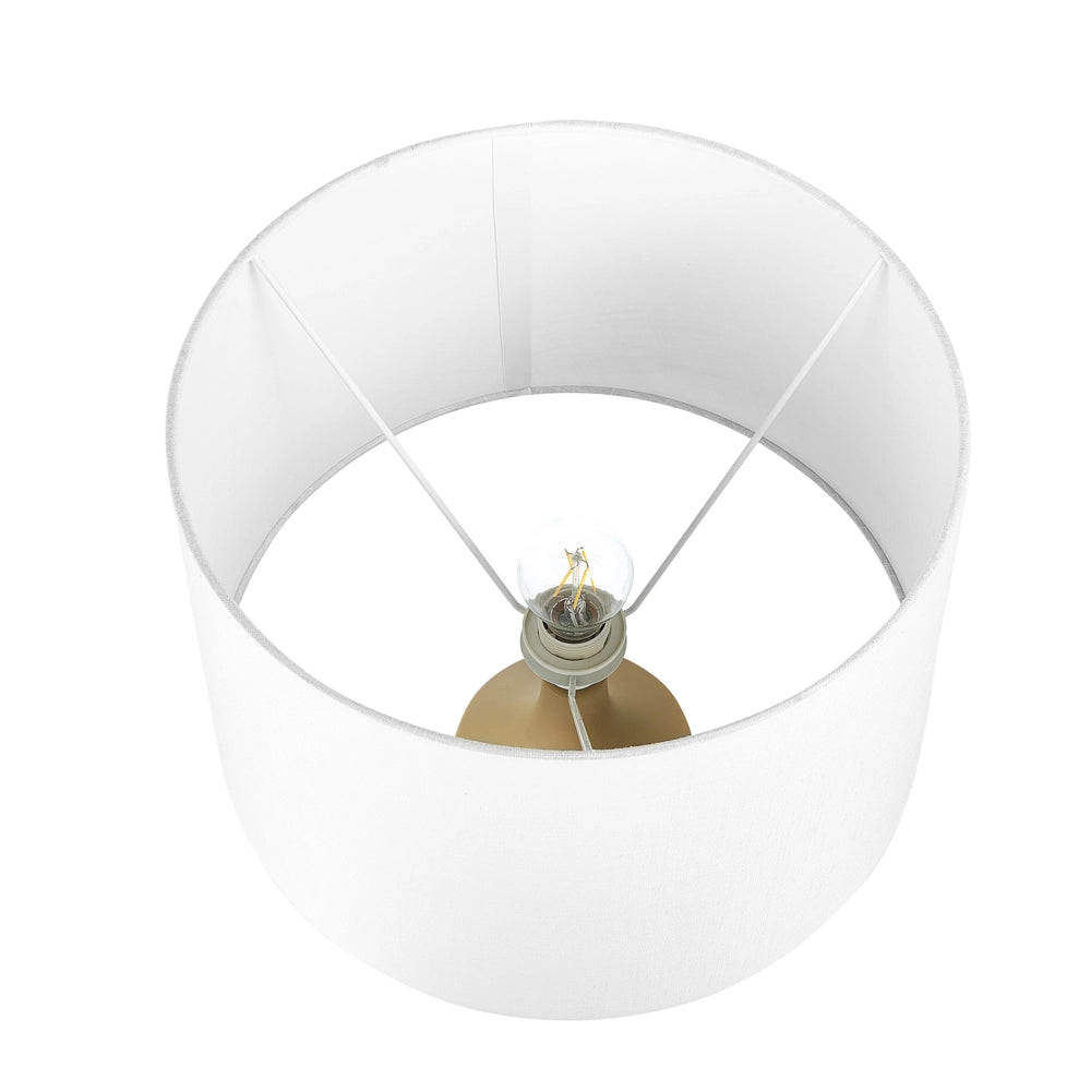 Lampada da tavolo in ceramica lino beige grigio bianco base 64 cm paralume tessuto scrivania moderna