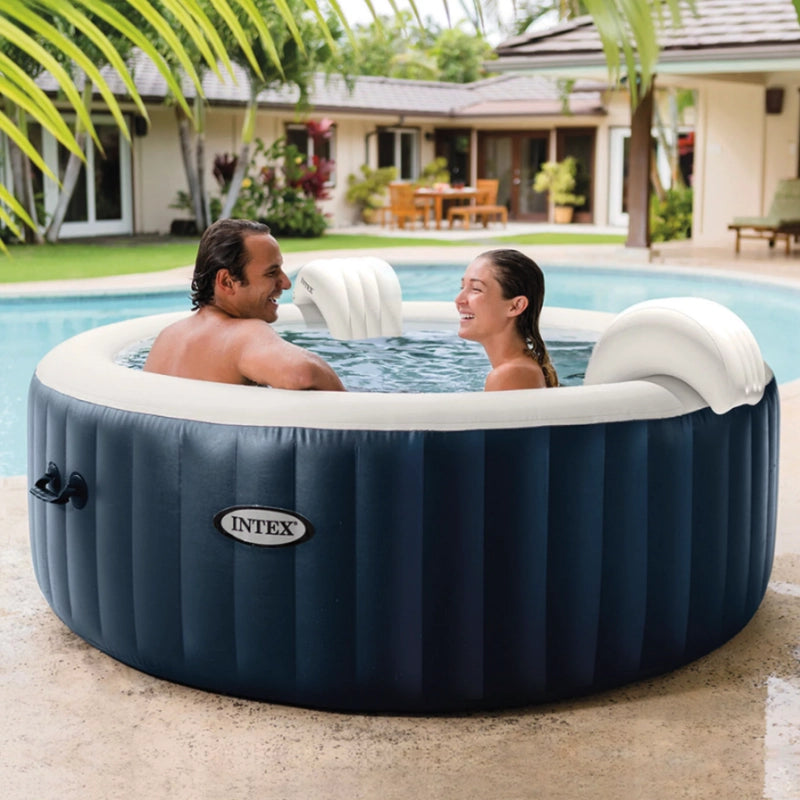 Spa gonfiabile idromassaggio 4 posti con luce LED e poggiatesta, riscaldamento 40°C diametro 196 cm altezza 71 cm per esterno - Intex