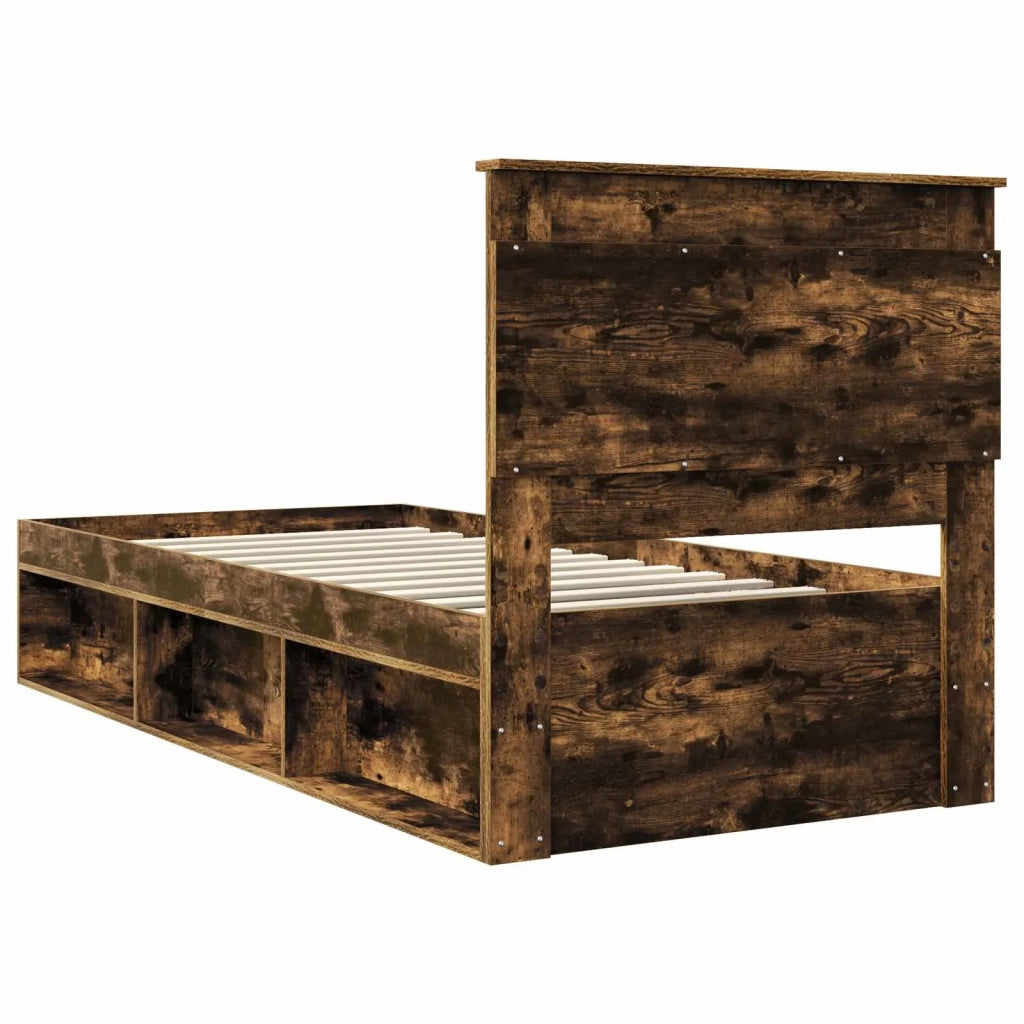 Struttura del letto Rovere fumé 90 x 190 cm Pino massello 3410132