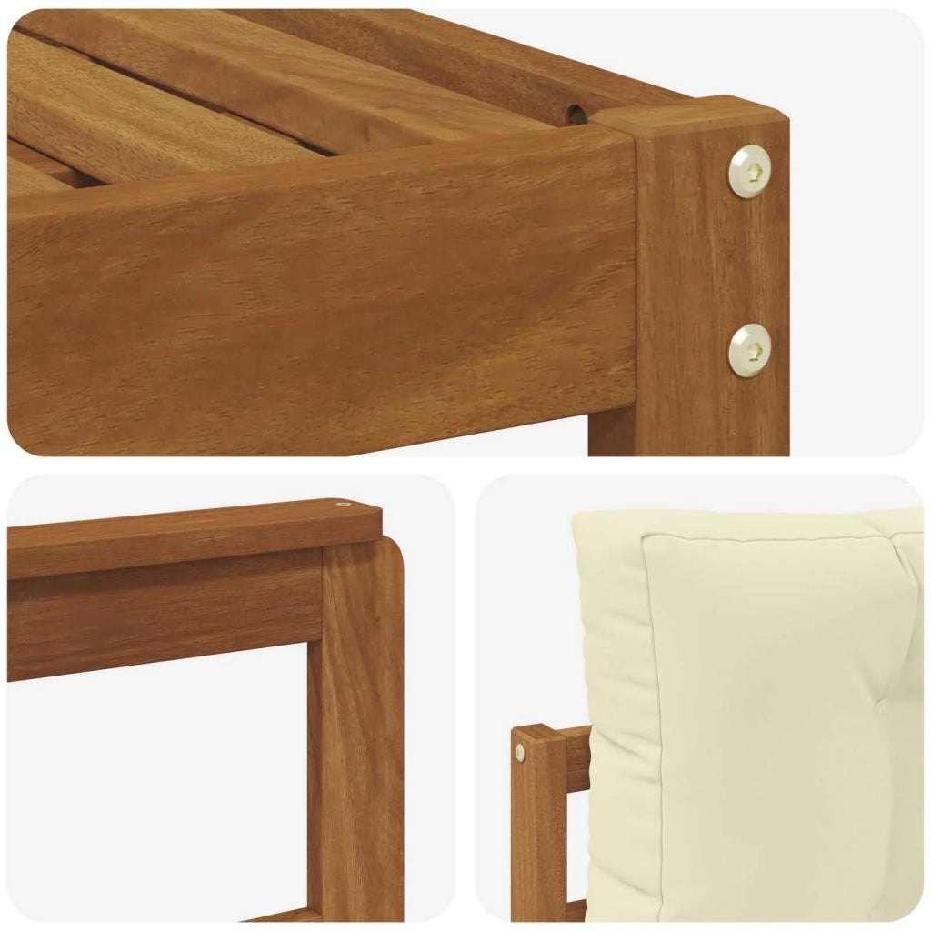 Set di divani da esterno con cuscino 11 pcs Naturale e Crema