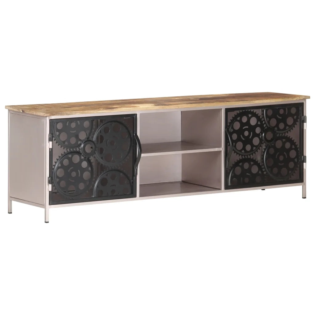 Mobile Porta TV 120x30x40 cm in Legno di Mango Grezzo 323737