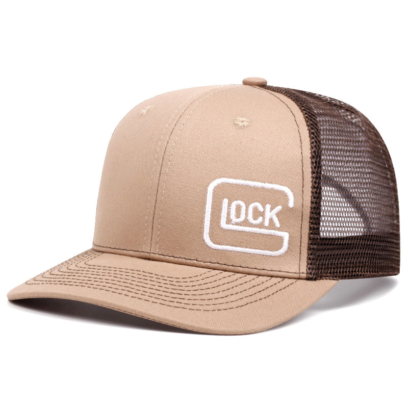 Cappellino da baseball LOCK, modello trucker, colore kaki