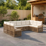 Set Divano da Giardino 9 pz Beige polyrattan 3434934