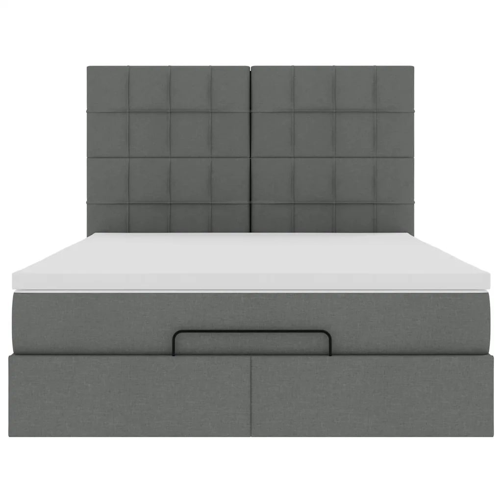 vidaXL Struttura Letto Pouf con Materasso 140x200 cm in Tessuto