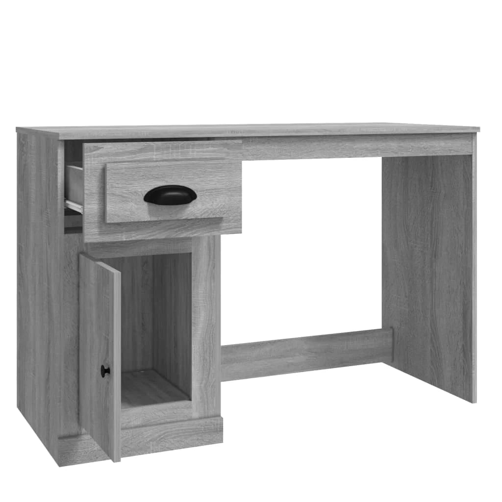 Scrivania tavolo postazione di lavoro scrivania per computer mobile da studio con cassetto rovere Sonoma 115 x 50 x 75 cm legno ingegnerizzato grigio 02_0023458