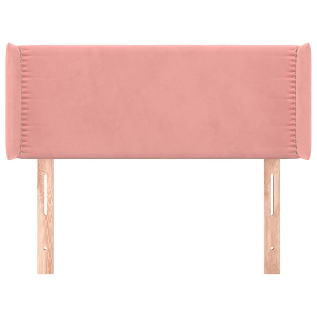 Testiera ad Orecchio Rosa 103x16x78/88 cm in Velluto
