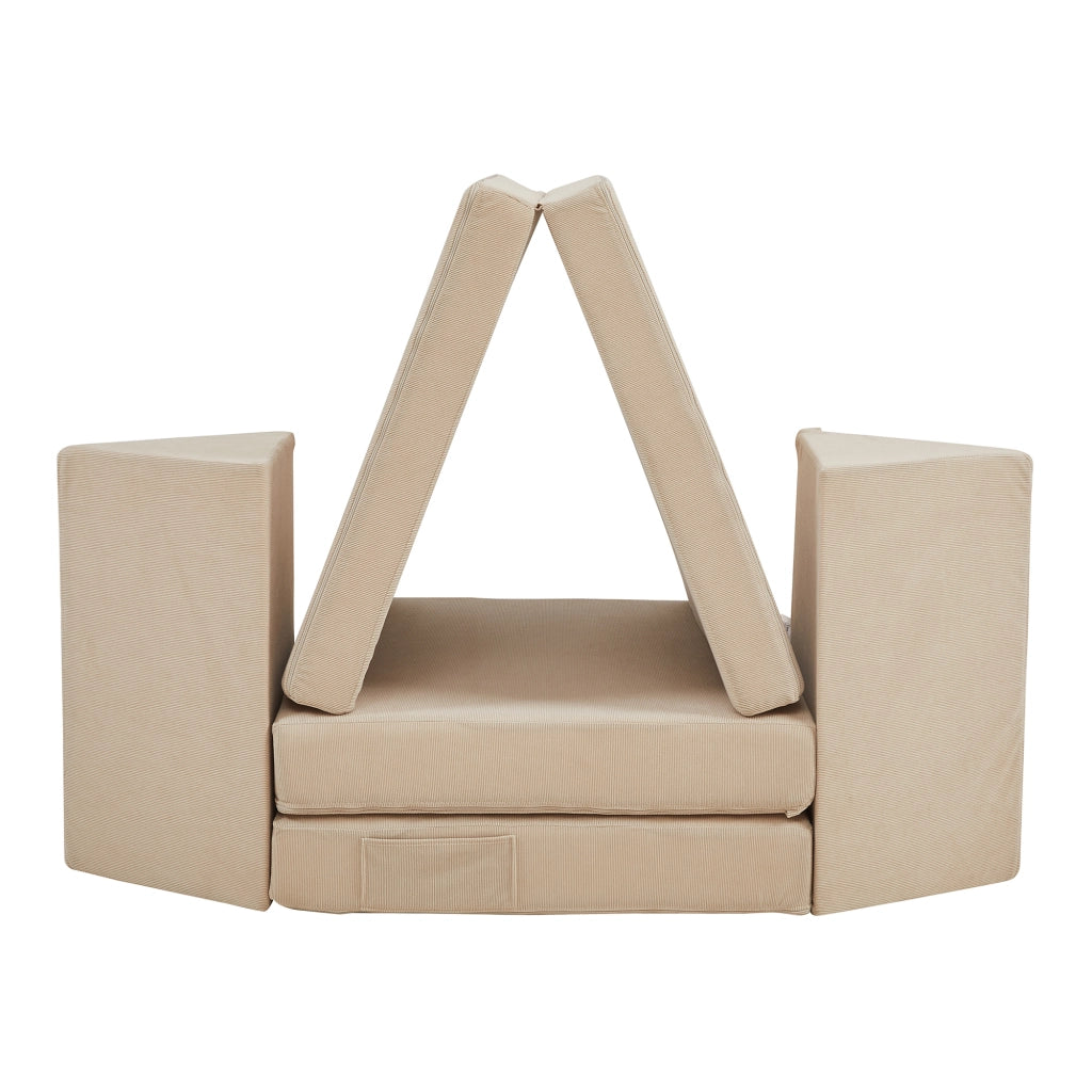 Divano Componibile per Bambini Norhulta Set Modulare Imbottito 120x66x46 cm Velluto a Coste Beige [en.casa]