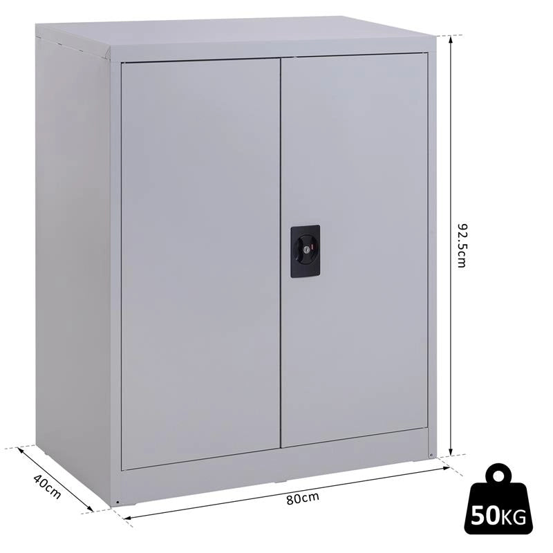 ARMADIETTO PORTADOCUMENTI CON CHIUSURA DI SICUREZZA IN ACCIAIO GRIGIO 80X40X92.5CM