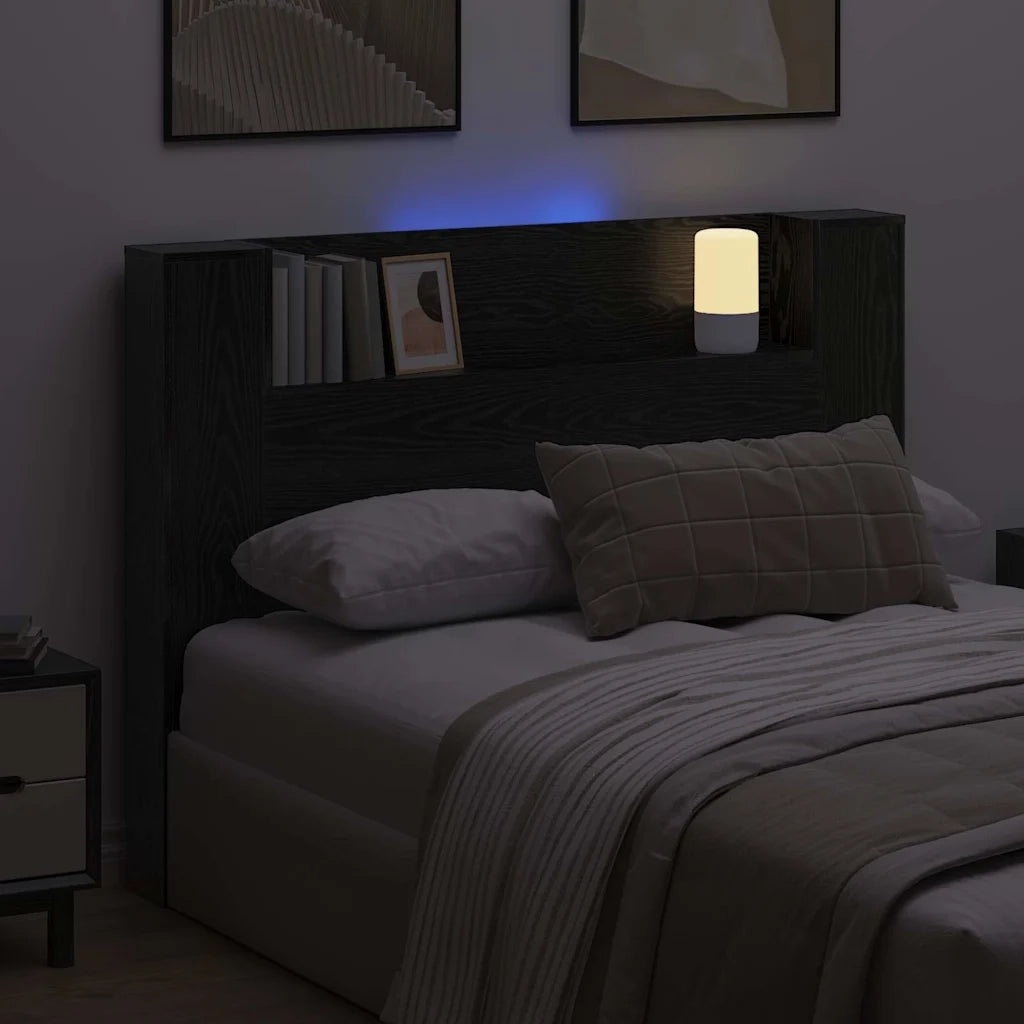 Testiera Letto Rovere Nero Legno ingegnerizzato
