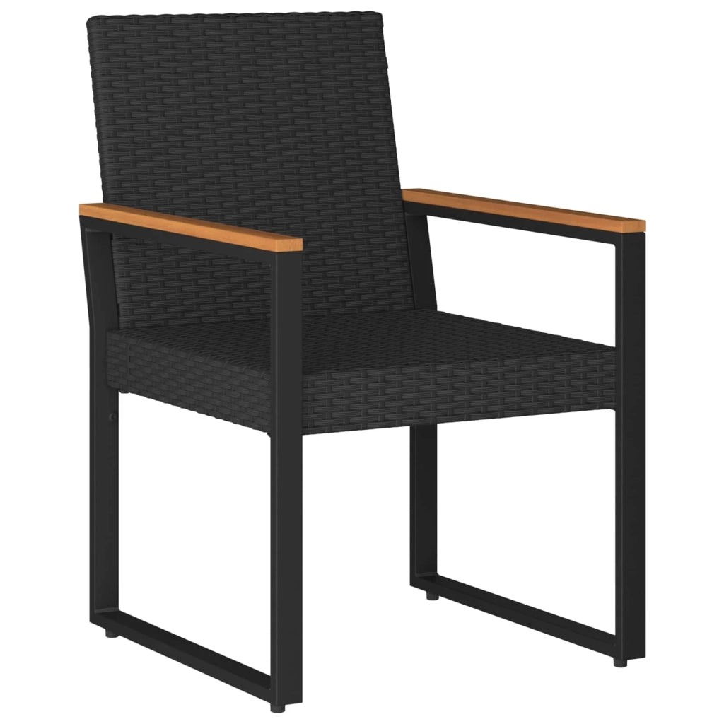 Set di Mobili da Esterno con cuscino 3 pcs Nero polyrattan 42025330