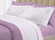 Completo Lenzuola Letto 100% Cotone Italy 3027 Disegno Melody - Matrimoniale - Rosa