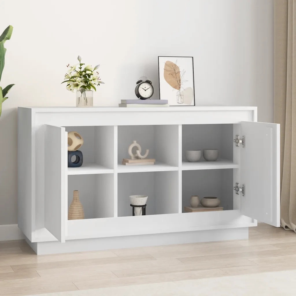 Credenza-Buffet-Armadio da cucina Bianca 102x35x60 cm in Legno Multistrato