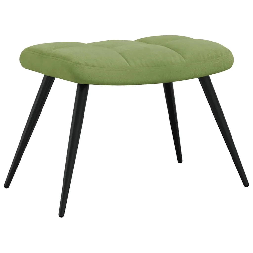 Divano Sedia-Poltrona Relax con Poggiapiedi Verde Chiaro in Velluto 222633
