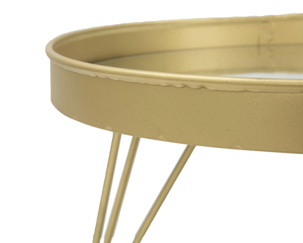 Svuota Tasche Glam Oro/Mirror Ø31x18 cm in Ferro e Specchio Oro