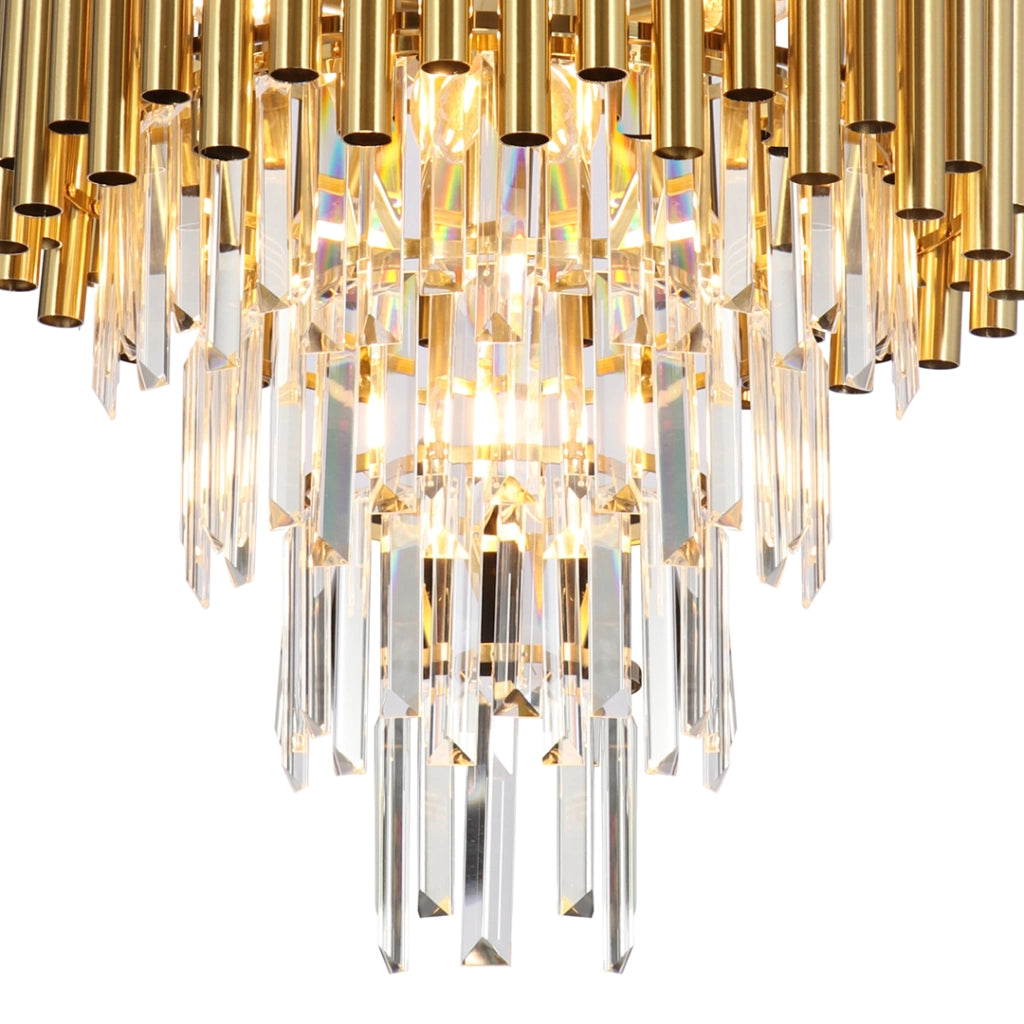 Lampadario Madison cristallo oro 9xE14 Milagro ML8806