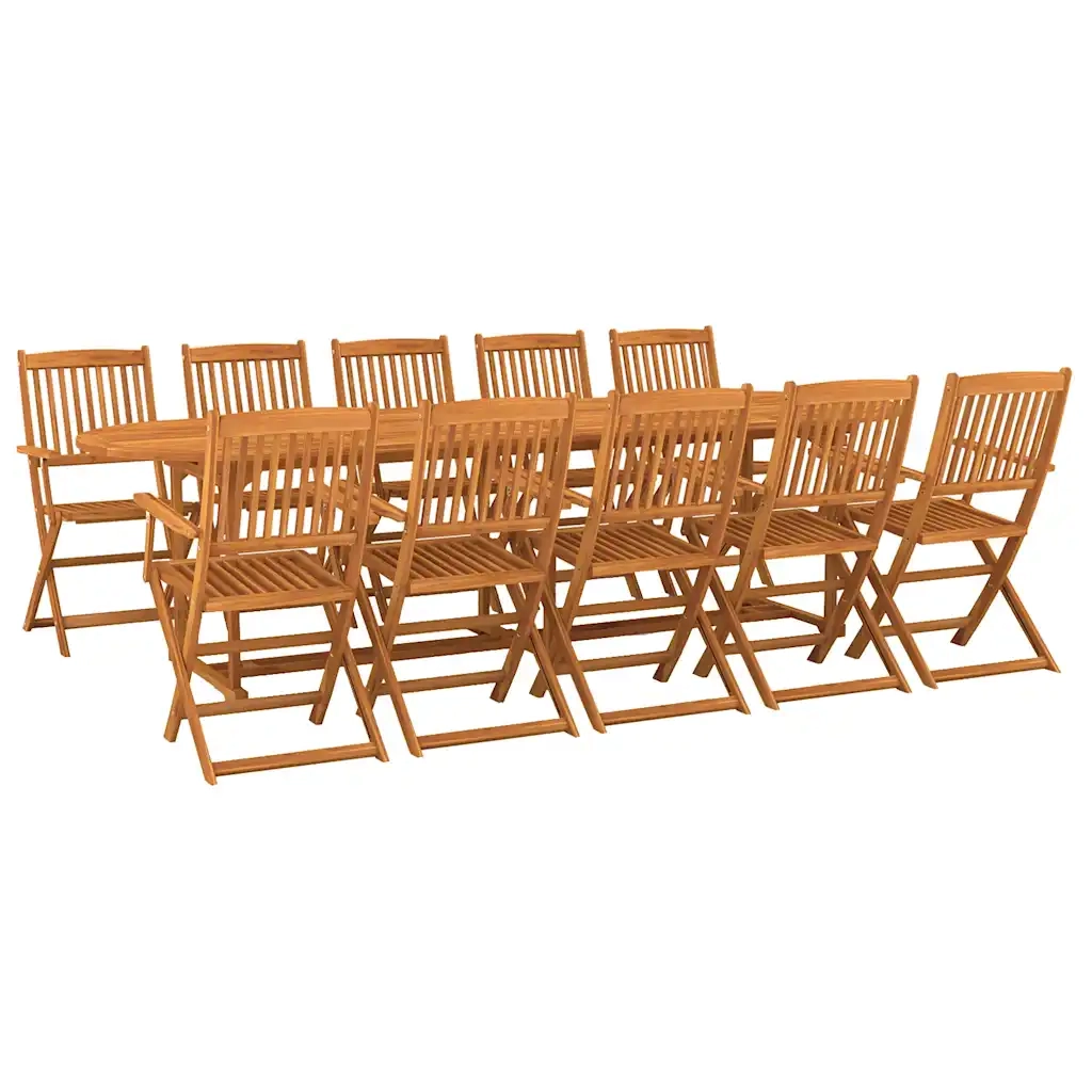 Set da Pranzo da Giardino 11 pz 280x90x75 cm Massello di Acacia 3086978