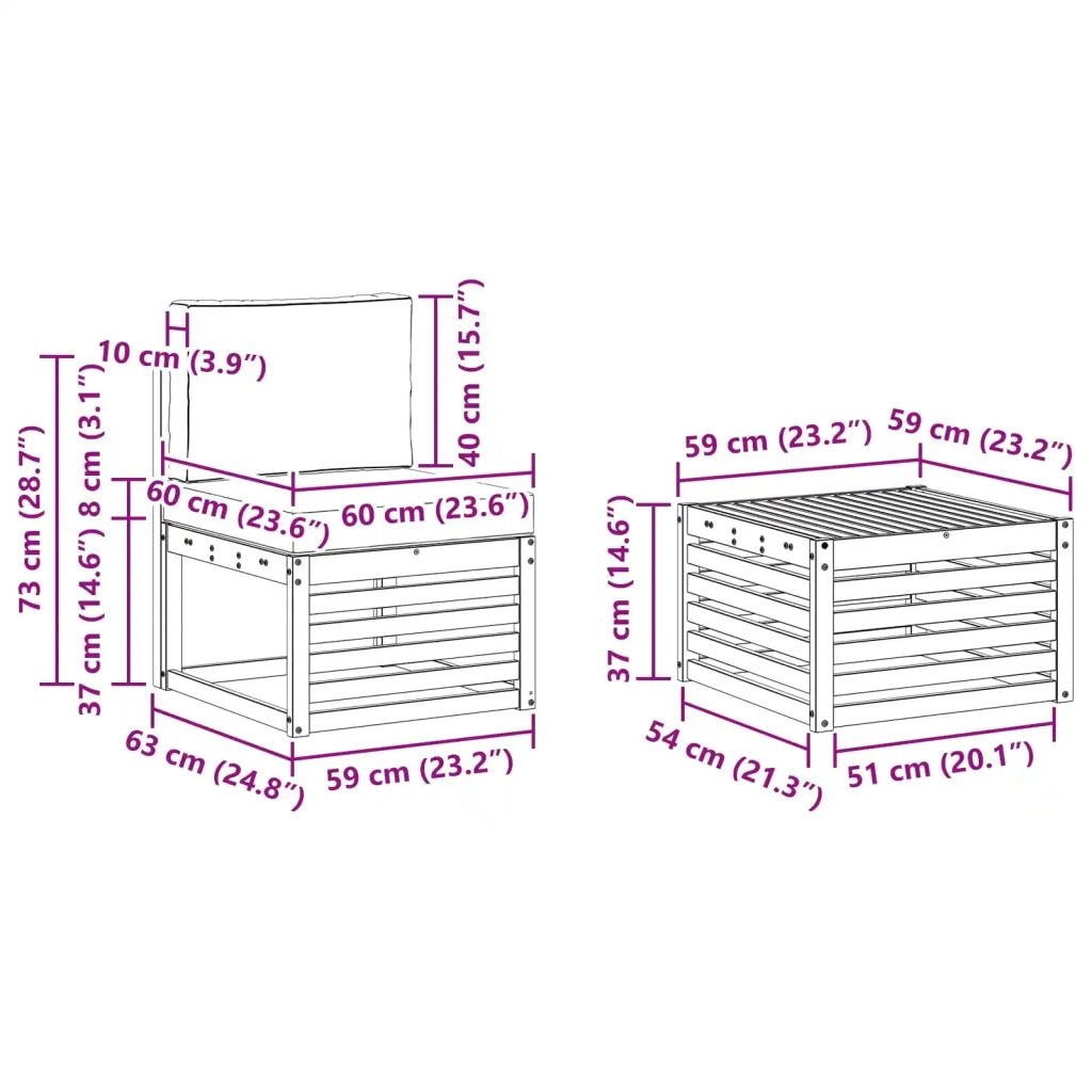 Set divani con cuscino 5 pcs Grigio Naturale e Chiaro 3374341