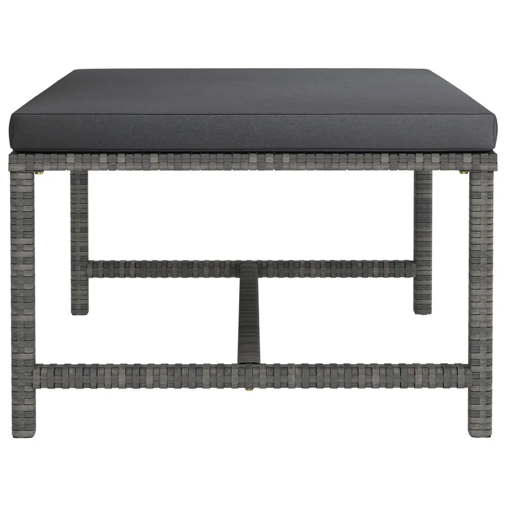Set Divani da Giardino 9 pz con Cuscini in Polyrattan Grigio 3059773