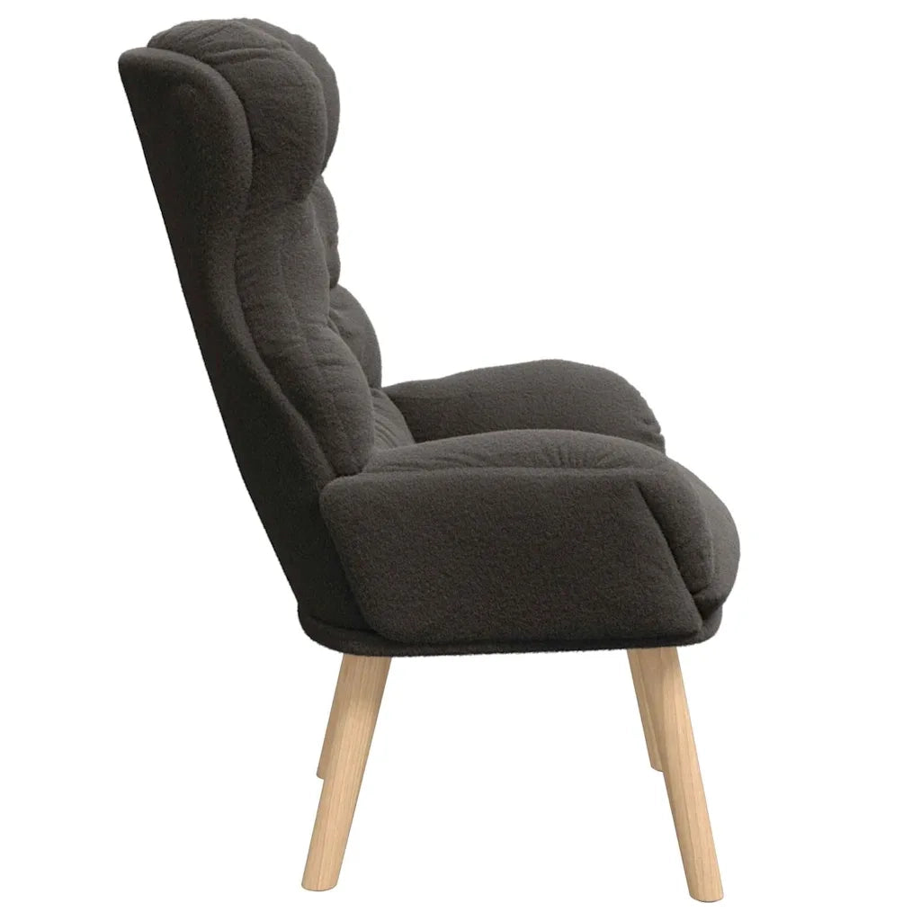 Poltrona | Sedia Relax Grigio scuro 69 x 74 x 93 cm Tessuto Sherpa