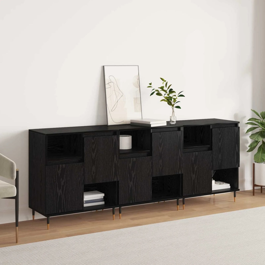 Sideboards 3 pcs Rovere Nero 3394544