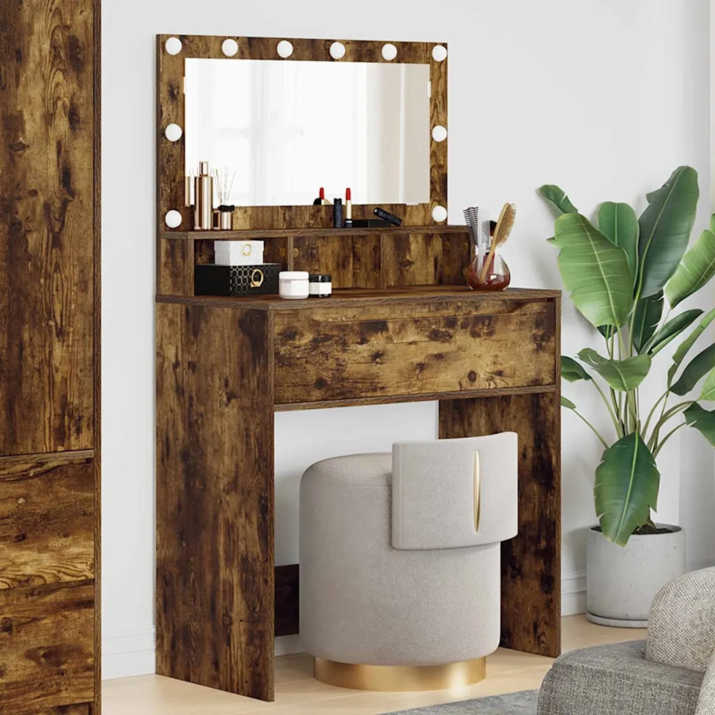 Tavoli da Trucco per Camera da Letto con cassetto Rovere fumé 888972