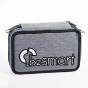 Trade Shop - Astuccio Portapastelli Triplo York Grigio Chiaro Be Smart Penne Accessori Scuola -